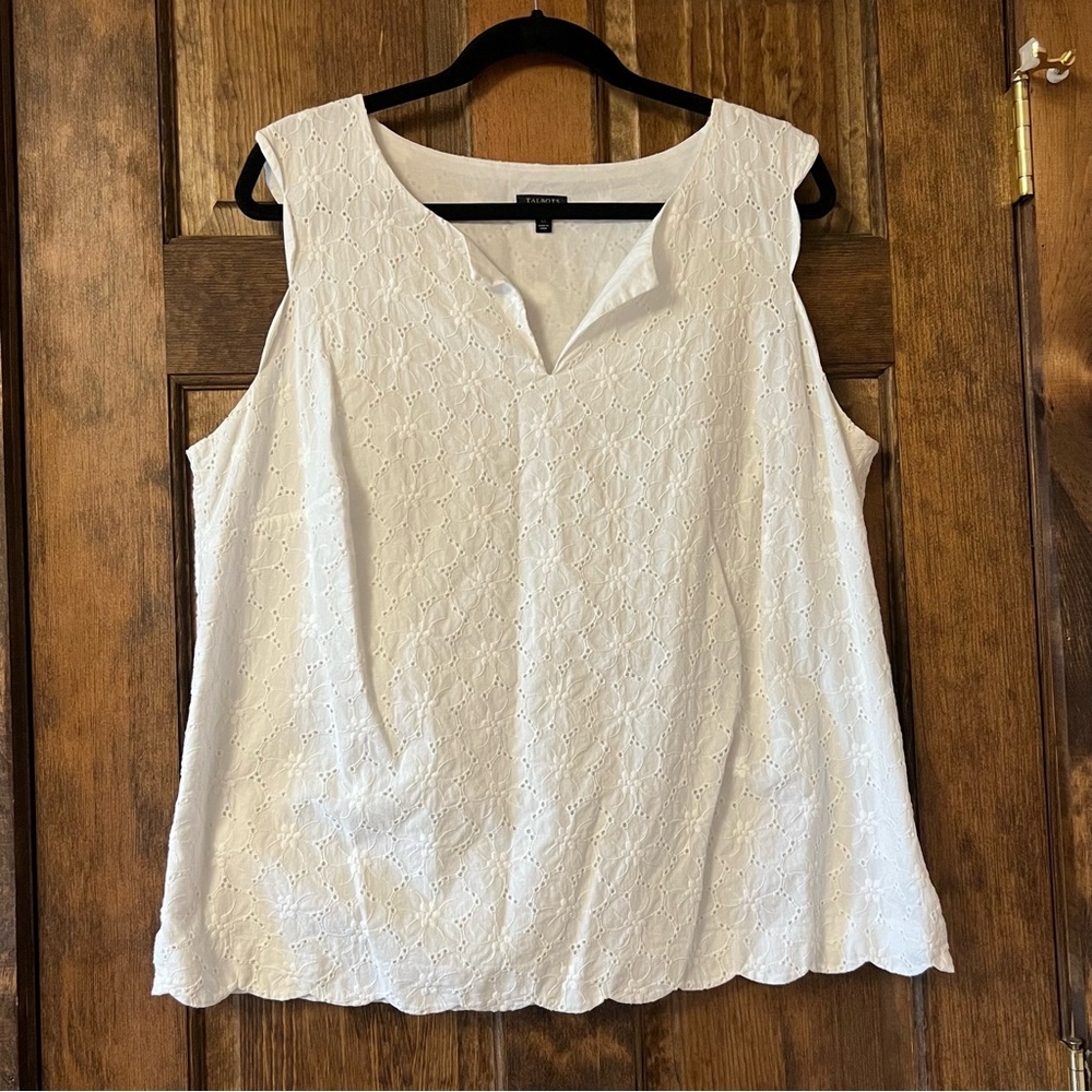 Talbots White Sleeveless Top